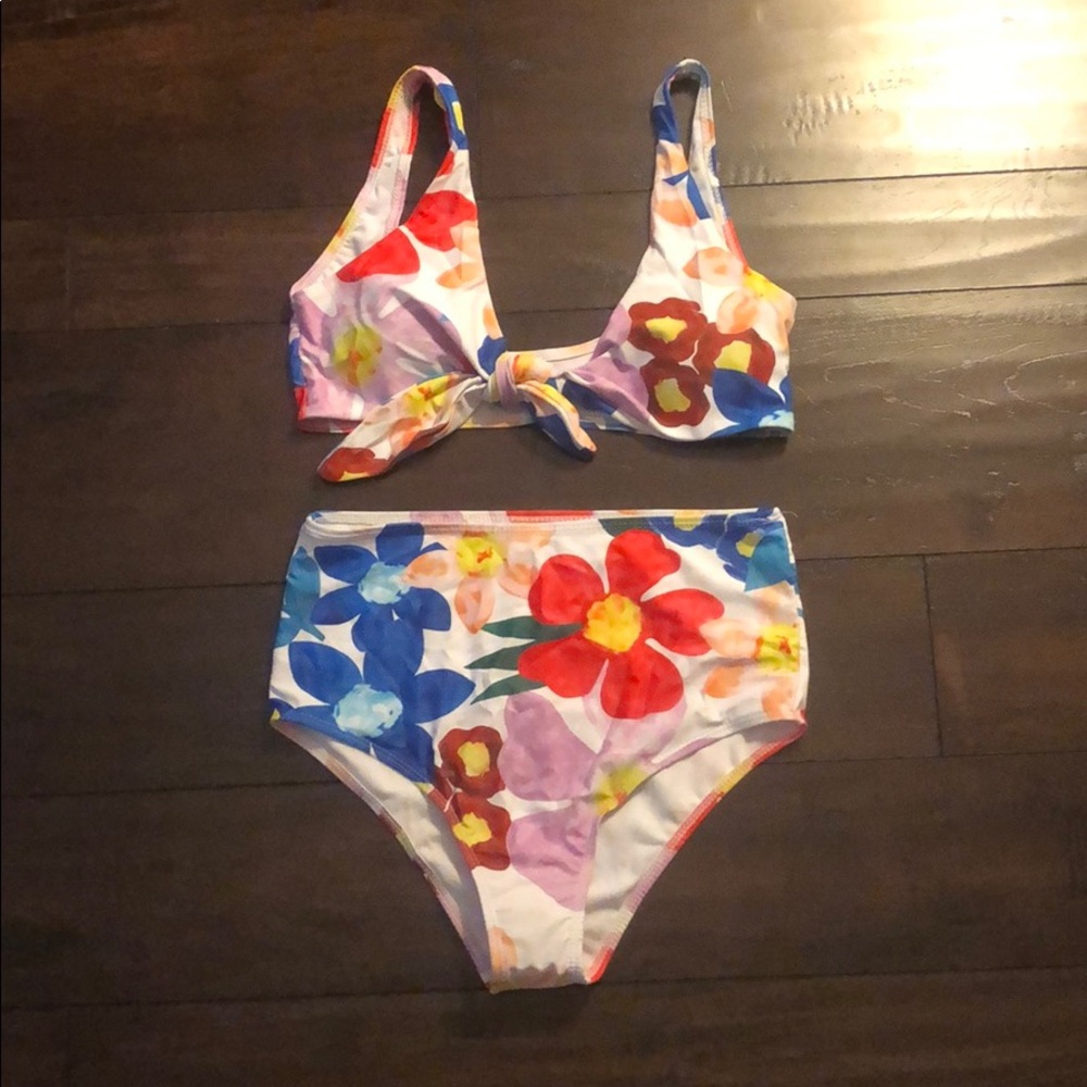 Floral High Waisted Bikini